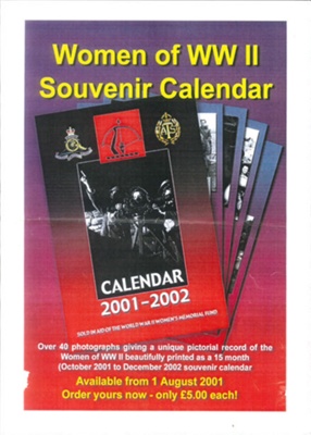 Promotional poster for "Women of WWII" souvenir calendar - in aid of the WWII Women's Memorial Fund; 36702 Promotional poster for "Women of WWII" souvenir calendar - in aid of the WWII Women's Memorial Fund; 36702