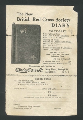 Advertisement - "The New British Red Cross Society Diary" - Charles Letts & Co; 6869
