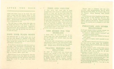 Information leaflet - "After the Raid" - December 1940; 1/12/1940; 36260