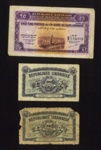 Bank notes (3) - "Republique Libanaise" - Libya - 25 piastres (1) & 5 piastres (2) - 1942; 1/01/1942; 7585 Bank notes (3) - "Republique Libanaise" - Libya - 25 piastres (1) & 5 piastres (2) - 1942; 1/01/1942; 7585