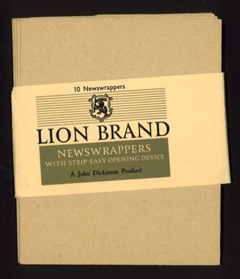 Packet of newswrappers (7) - "Lion brand" with strip-easy opening device; 6033