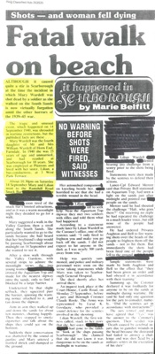 Newspaper article & Correspondence re: shooting of Mary Wardell on Scarborough beach 14/09/1940; 14/09/1940; 36269