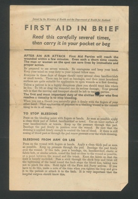 Information leaflet - "First aid in brief" - what to do after an air attack - June 1940; 1/06/1940; 3328