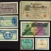 Foreign notes- German mark, French francs, Egyptian piastres, B.A.F 6 pence note, Italian lira etc ; 78857