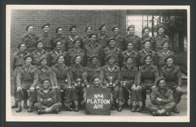 Group photograph - no: 4 platoon - "A" Coy - 65 P.T.W. - 15 I.T.C. - 1946; 34431 Group photograph - no: 4 platoon - "A" Coy - 65 P.T.W. - 15 I.T.C. - 1946; 34431