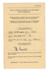Vaccination certificate - A. Everitt - Smallpox - 27/08/1954; 27/08/1954; 36263 Vaccination certificate - A. Everitt - Smallpox - 27/08/1954; 27/08/1954; 36263