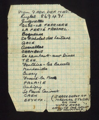 List of medical stores in France - 257 Coy RASC; 6435