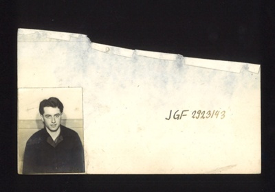 German P.O.W. record card (damaged) - Polish P.O.W. no: JGF 2923193; 5237 German P.O.W. record card (damaged) - Polish P.O.W. no: JGF 2923193; 5237