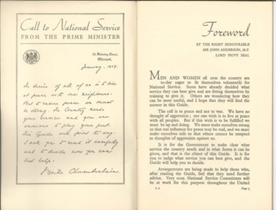 Information booklet - "National Service" - 1939; 1/01/1939; 36244