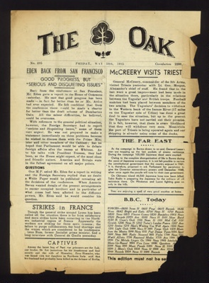 Newsletter- The Oak- 'The Far East' dated 18. 05.1945 ; 79138