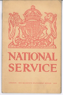 Booklet - "National Service" - H.M.S.O. 1939; 37292