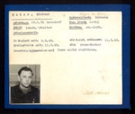 German P.O.W. record card - Michael Meier - Rumanian - Dob 18/01/1921; 6595