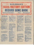 Song Book - "McGlennon's 145th Victory Edition Record Song Book"; 36685