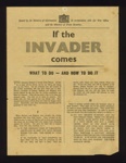 Leaflet - "If the Invader Comes - What to do - and how to do it" - Ministry of Information - June 1940; 1/06/1940; 1759 Leaflet - "If the Invader Comes - What to do - and how to do it" - Ministry of Information - June 1940; 1/06/1940; 1759