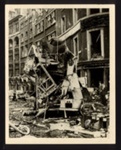 Official war photograph- 9th September 1940- a wrecked bus in central London; 56487
