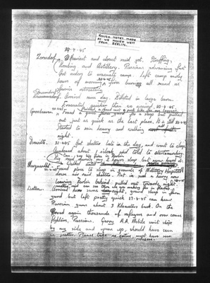 Photocopies - rough notes compiled by Pte Cartman R.A.O.C. "On Move West from Berlin" - 19/04/1945 to 23/04/1945; 19/04/1945; 1790