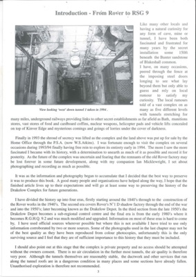 Booklet - Drakelow unearthed - Paul Stokes - history of underground factory originally used by Rover during the war to make aircraft engine, and then used as a nuclear control bunker; 42192