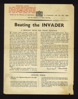 Leaflet - "Beating the invader" - Ministry of Information - May 1941; 1/05/1941; 6848
