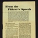 German propaganda leaflet - "From the Fuhrer's Speech" - dropped at Bempton from German aircraft; 24/10/1990; 2061 German propaganda leaflet - "From the Fuhrer's Speech" - dropped at Bempton from German aircraft; 24/10/1990; 2061
