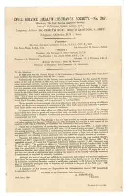 Civil Service Health Insurance Society Newsletter/Information Booklet - 1942 - with envelope; 43137 Civil Service Health Insurance Society Newsletter/Information Booklet - 1942 - with envelope; 43137