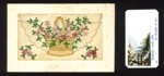 WW1 "Sweetheart" card - embroidered bouquet in basket; 13368