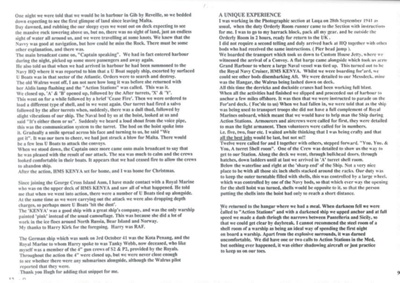 Account - Attack on German U-boat supply ship Kota Penang by "H.M.S. Kenya" - 1941; 36314