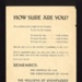 German propaganda leaflet - "In trust for Tomorrow" / "How sure are you ?"; 5087 German propaganda leaflet - "In trust for Tomorrow" / "How sure are you ?"; 5087