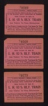 Railway tickets (3) - "L.M. & S. Rly train" - special ticket nos: 79568 79569 79573; 5384