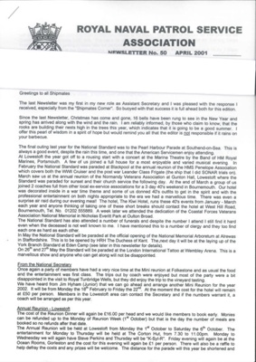 Newsletter - Royal Naval Patrol Service - No: 50 - April 2001; 1/04/2001; 36279