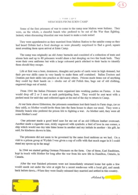 A personal account of the war with references to P.O.W.'s and Eden Camp; 41662