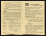 Leaflet- 'Further education & training scheme'- who qualifies, applications etc; 78804 Leaflet- 'Further education & training scheme'- who qualifies, applications etc; 78804