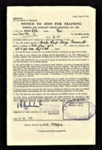 Army form d461 - "Notice to join for training" - Gnr S. Smith 1750686 485(M) HAA Regiment R.A. - 01/07/1952; 1/07/1952; 5861 Army form d461 - "Notice to join for training" - Gnr S. Smith 1750686 485(M) HAA Regiment R.A. - 01/07/1952; 1/07/1952; 5861