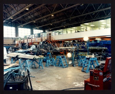 Photograph (colour) - Hurricane lf363 skeleton frame - Cranfield College of Aeronautics; 6352 Photograph (colour) - Hurricane lf363 skeleton frame - Cranfield College of Aeronautics; 6352