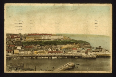 Postcard with picture of Westcliff, Whitby 1942 - written on reverse to nurse Vera Hitchman; 61000