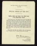 Special order of the day - final push to victory - issued by Field-Marshal Alexander - Allied forces H.Q. April 1945; 1/04/1945; 9668 Special order of the day - final push to victory - issued by Field-Marshal Alexander - Allied forces H.Q. April 1945; 1/04/1945; 9668