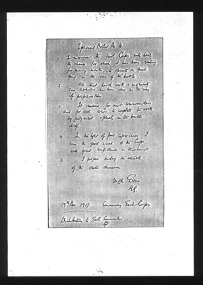Photocopy - special order no: 6 - from officer commanding tank Corps to tank Commanders - 19/11/1917; 19/11/1917; 6138 Photocopy - special order no: 6 - from officer commanding tank Corps to tank Commanders - 19/11/1917; 19/11/1917; 6138
