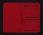 Card of appointment - Wortley R.D.C. fire guard organisation - T.E. Wigelsworth appointed assistant fire guard officer - 20/03/1944; 20/03/1944; 6441 Card of appointment - Wortley R.D.C. fire guard organisation - T.E. Wigelsworth appointed assistant fire guard officer - 20/03/1944; 20/03/1944; 6441
