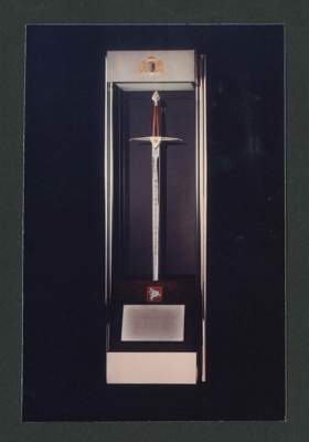 Photograph (colour) - sword presented by Airborne Division to the town of Arnhem; 7680