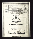 Forces Christmas aerogramme - from M. Alexander R.H.Q. 2nd Lt A.A. regt R.A. - Middle East - 1943; 25/12/1943; 13362 Forces Christmas aerogramme - from M. Alexander R.H.Q. 2nd Lt A.A. regt R.A. - Middle East - 1943; 25/12/1943; 13362