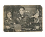 Army photograph - three soldiers in uniform - Gnr David Albert Burton on right; 37061