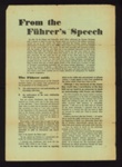 German propaganda leaflet - "From the Fuhrer's speech" - dropped over Bridlington area on 04/08/1940; 4/08/1940; 5228