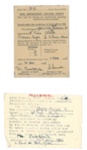 Army forms a2038 (2) - "War Department Driving Permit" - Pte D. Parsons W/256733 A.T.S.; 36169 Army forms a2038 (2) - "War Department Driving Permit" - Pte D. Parsons W/256733 A.T.S.; 36169