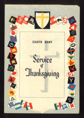 2 Thanksgiving service programs (victory in North Africa- 1st Army & Eighth Army- victory in Europe); 79118