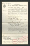 Certificate of the inspector of seaman's Wills - Royal Marine Keith David Hitchman - died 16/10/1950; 34436 Certificate of the inspector of seaman's Wills - Royal Marine Keith David Hitchman - died 16/10/1950; 34436