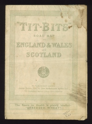 Map - "Tit bits" road map of Great Britain - 1920s; 5363