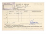 Army form W5258 - Record of Service - Gunner Walter woods 1571147 R.A. 18/07/1940 to 04/09/1946; 18/07/1940; 36664