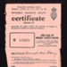 Coal miner's safety boot certificate (pink) - Dinnington main colliery - C. Hollins - Sheffield -1944; 1/01/1944; 6132 Coal miner's safety boot certificate (pink) - Dinnington main colliery - C. Hollins - Sheffield -1944; 1/01/1944; 6132