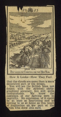Press cutting - "Best wishes for Christmas and the new year" 1943 - nostalgic look at Britain; 25/12/1943; 5011 Press cutting - "Best wishes for Christmas and the new year" 1943 - nostalgic look at Britain; 25/12/1943; 5011