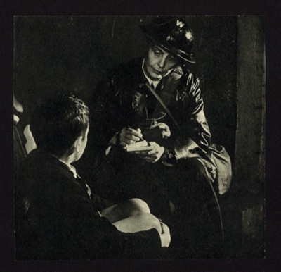 Photograph - woman A.R.P Warden - with small boy; 6834 Photograph - woman A.R.P Warden - with small boy; 6834