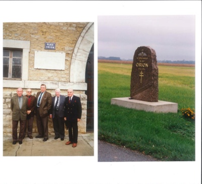 Colour photographs (2) - Sir Lewis Hodges & members of French resistance plus S.O.E. "Orion" drop zone; 35881 Colour photographs (2) - Sir Lewis Hodges & members of French resistance plus S.O.E. "Orion" drop zone; 35881